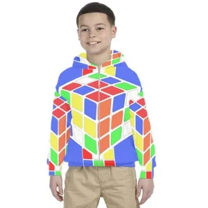 Kids Hoodie Rubik Hoodie Unisex For Children - Picture 1 of 4