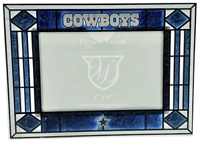 Moldura para quadro Dallas Cowboys vitral azul Horizontal Memory Company 9"" - Imagem 1 de 4