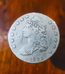 1833 CONTEMPORARY BOGUS BUST HALF DOLLAR ~ DAVIGNON 1-A ~ LETTERED EDGE ~ NICE - Picture 1 of 2