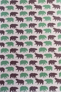 Lodge bear and moose FAUX LEATHER SHEET 8" X 13.5" 20X34CM WHOLESALE PRINTED - Picture 1 of 1