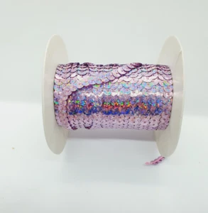 string SEQUIN 5mm hologram LILAC purple sequin dressmaking trim trimming - Picture 1 of 1