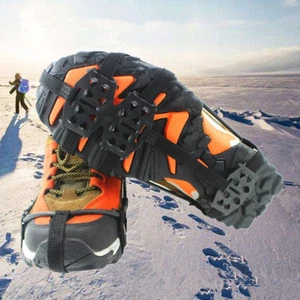 24-Teeth Anti-skid Spikes Cleats Ice Snow Crampons Gripper Anti Slip Shoes Boot - Picture 1 of 6