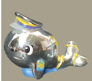 Soprammobile vintage balena marinaio in metallo placcato argento - Imagen 1 de 14