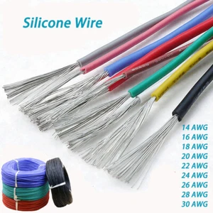 UL3239 Flexible Silicone Wire Cable 14/16/18/20/22/24/26/28/30 AWG Many Colours - Picture 1 of 10