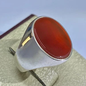 nice Oval Yemeni Aqeeq 925 Sterling silver Ring, Silver Handmade Jewelry - Picture 1 of 8