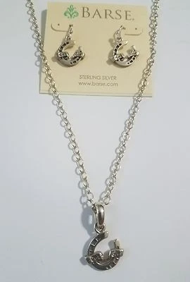Conjunto de colar e brincos de prata esterlina com ferraduras Barse - Imagem 1 de 4