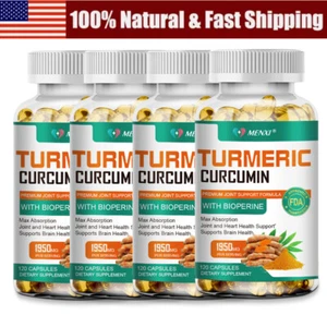 Kurkuma Curcumin Max Stärke 95% 1950mg mit BioPerine Schwarzer Pfeffer Extrakt - Bild 1 von 15