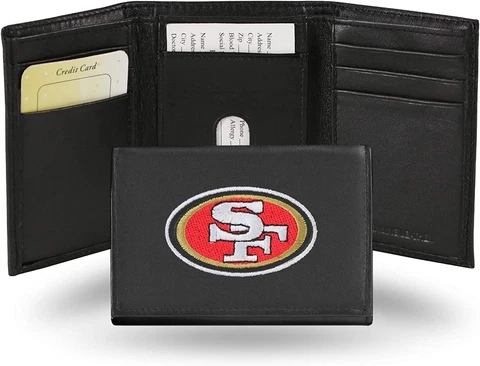 San Francisco 49ers NFL Embroidered Leather Tri-fold Wallet Cover