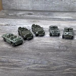 VINTAGE LOT OF 5 MIDGETOY metal cars Green Military Jeep - Picture 1 of 11