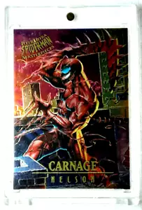 1995 Spider-Man Masterpieces Card 2 CARNAGE. FREE ONE-TOUCH-HOLDER - Picture 1 of 2