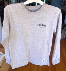 BIRDWELL BEACH BRITCHES LONG SLEEVE T SHIRT-SMALL-GREY-PREOWNED-BLOCK LETTERS - Picture 1 of 4