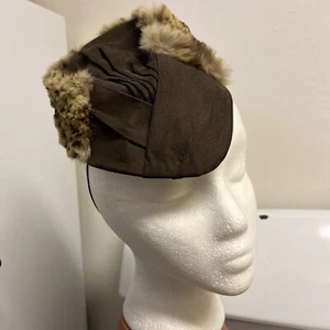 Vintage 30s 40s Tilt Leopard Hat Fascinator Brown Nader’s Important Hats Beret - Picture 1 of 8