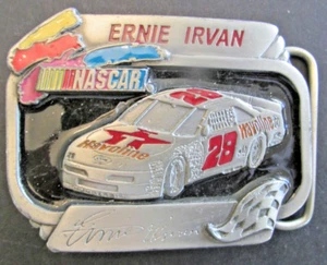 VTG Ernie Irvan Nascar Belt Buckle Embossed Enameled Limited Edition 385 Ad USA - Picture 1 of 13