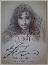Hobbit BOTFA illustrated autograph card Aidan Turner as Kili
