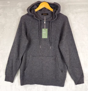 QUINCE Mongolian Cashmere Charcoal Gray Hooded Sweater Hoodie Sz Large NWT - Picture 1 of 5