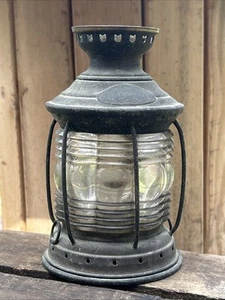 Antique Marine Triplex Brass Lantern - Picture 1 of 11