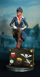 Sexy Stewardess Pin Up NSFW | SFW Resin Figur 1/6 1/12 1/18 1/24 scale EX3D - Bild 1 von 9