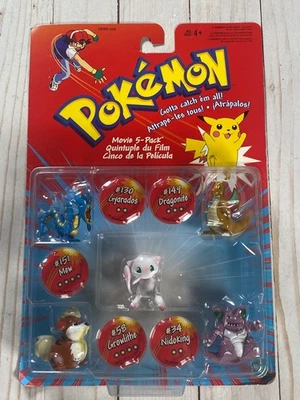 Pokemon Movie 5 Pack Gyarados Dragonite Mew Growlithe Nidoking 1999 Hasbro E4 - Image 1 of 4