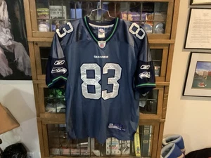 Maglia Deion Branch #83 Seattle Seahawks cucita REEBOK sul campo TG 50 (XL) - Cool - Foto 1 di 16