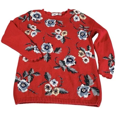 Suéter Paul Harris PHD Mujer L Rojo Pullover Rosa Cottagecore Abuela Años 80 De Colección Foto 1 de 4