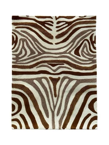 Hand tufted Natural wool rug Brown and Cream mix color for bad room and kitchen - Picture 1 of 3