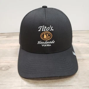 Tito's Handmade Vodka Hat Cap Snap Back Black Trucker Mesh Travis Mathew Mens - Picture 1 of 8