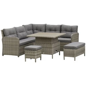 Outsunny 6 PCs Rattan Garden Furniture Sectional Conversation Corner Sofa - Picture 1 of 9