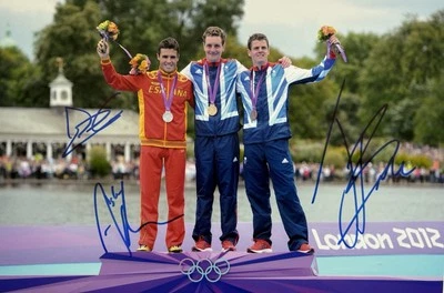 Brownlee Noya 3x signiert Olympia Gold Triathlon Foto Autogramm signed (38) - Bild 1 von 2