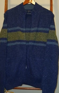 Brooks Brothers Pullover groß gestreift Strickjacke Merinowolle Reißverschluss adrett - Bild 1 von 3