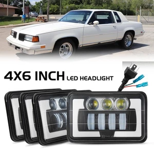 4X6" inch LED Headlights Hi/Lo DRL Turn For 1980-1988 Oldsmobile Cutlass Supreme - Picture 1 of 17