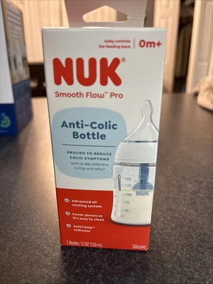 Garrafa NUK 0m 5 oz cinza anti-cólica ventilação de fluxo suave - Imagem 1 de 2