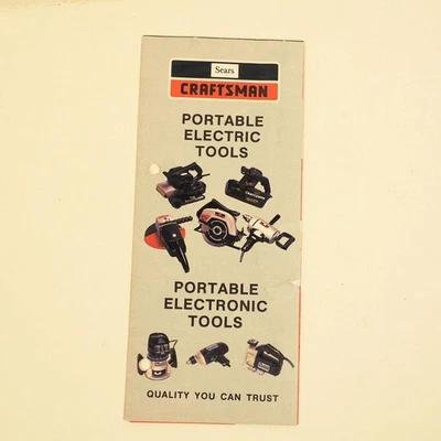 Craftsman Portable Electric Tools Brochure Booklet 1983 - Image 1 of 4