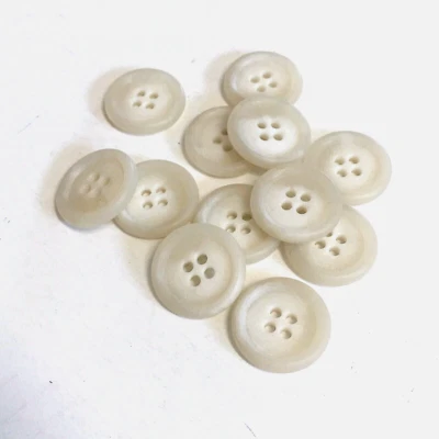 24 botões manchados off-white plástico fosco 4 furos costurar através da costura 20 mm #WH6 - Imagem 1 de 4
