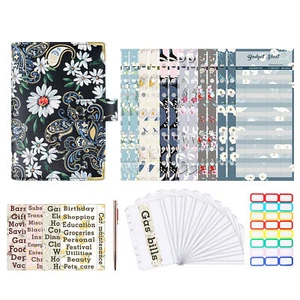 A6 Budget Binder Cash Envelopes for Budgeting 6 Ring PU Leather Notebook - Picture 1 of 8