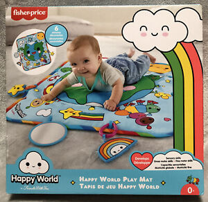 NEW Fisher Price Happy World Play Mat For Infants with 6 Sensory Discoveries