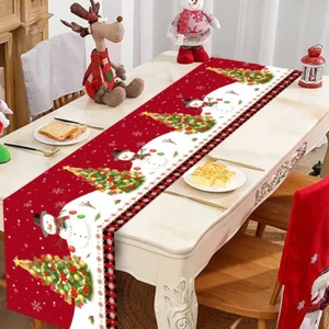 Christmas Disposable Tablecloth 2024 Navidad Noel New Year Dining Decor - Picture 1 of 36