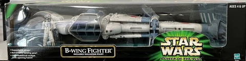 Star Wars Power Of The Jedi B-Wing Fighter w/Sullustan Pilot 2001 Hasbro Sealed Cover