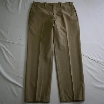 Pantalones de vestir Lauren Ralph Lauren 34x30 caqui comodidad total frente plano 100 % lana Foto 1 de 4