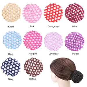 Bun Cover Candy Haarnetz Ballett Tanz Elastische Haarbänder Häkeln Solide ≌ - Bild 1 von 23