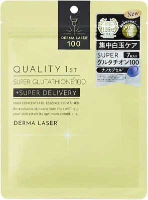 QUALITY 1ST Super GLUTATHIONE100 Mask Derma Laser 7 Sheets From JAPAN - Image 1 of 4