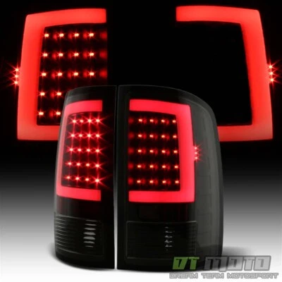 Black Smoke 2007-2013 GMC Sierra 1500 2500HD 3500HD LED Tube Tail Lights Lamps - Image 1 of 4