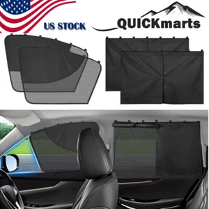 2/4PCS Magnetic Car Side Window Sun Shade Cover Mesh Curtain Privacy UV Protect - Picture 1 of 12