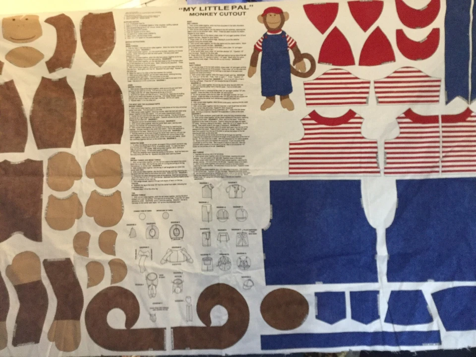 My Little Pal Calcetín Mono Tela Proyecto Panel Azul Mono Camisa a Rayas F28 Foto 1 de 1