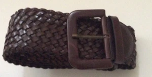 Vintage Phase Eight wide brown hand woven plaited belt S/M - Picture 1 of 2