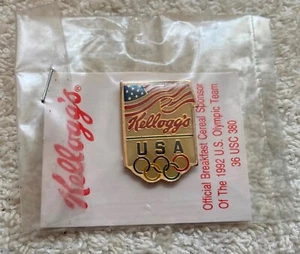 Vintage Kellogg's Official Breakfast Cereal Sponsor 1992 U.S. Olympics Team PIN - Picture 1 of 6