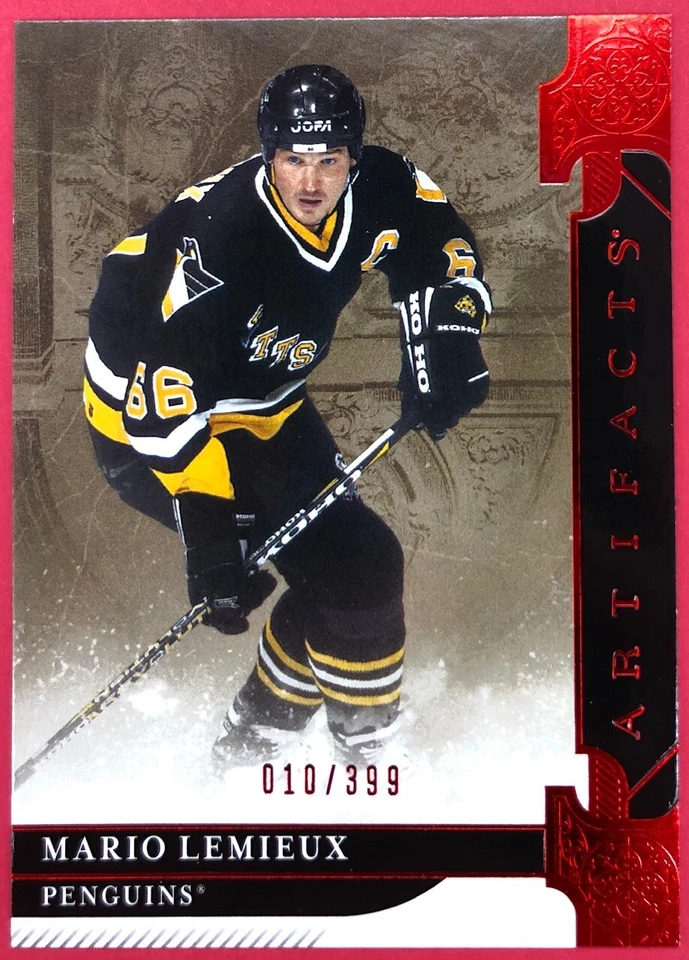 2019-20 Artifacts Mario Lemieux 010/399 Ruby #156 LEGENDS Pittsburgh Penguins - Image 1 of 2