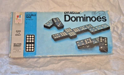 Dragon Dominoes Complete MiltonBradley Halsam Double Nine#4132-55 Pieces-1970  - Image 1 of 4