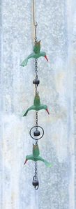 Dreifacher Kolibri Ornament zum Aufhängen mit Glocken - Bild 1 von 3
