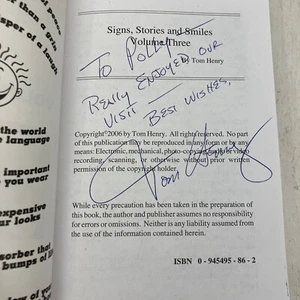 Signs, Stories and Smiles Volume Three SIGNED by Tom Henry 2006 TPB Illustrated - Picture 1 of 8