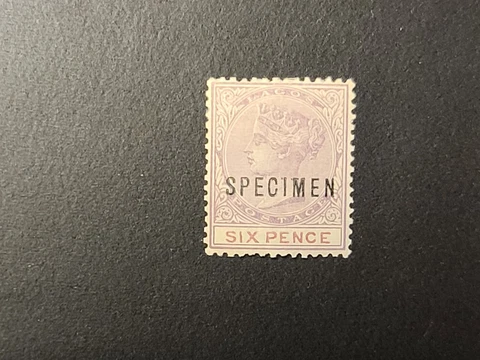 NIGERIA LAGOS QUEEN VICTORIA QV SPECIMEN STAMP SIX PENCE 6d MINT Cover